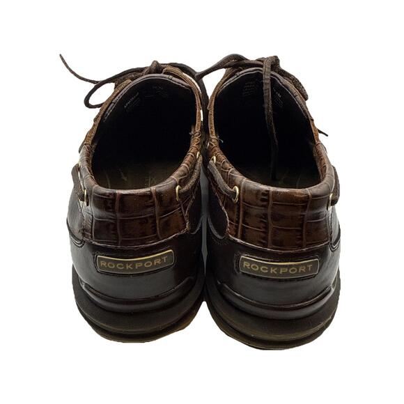 ROCKPORT MEN’S BOAT SHOES/LOAFER 10.5‎ M Animal Scale Pattern Accent Gently Worn - Picture 4 of 7